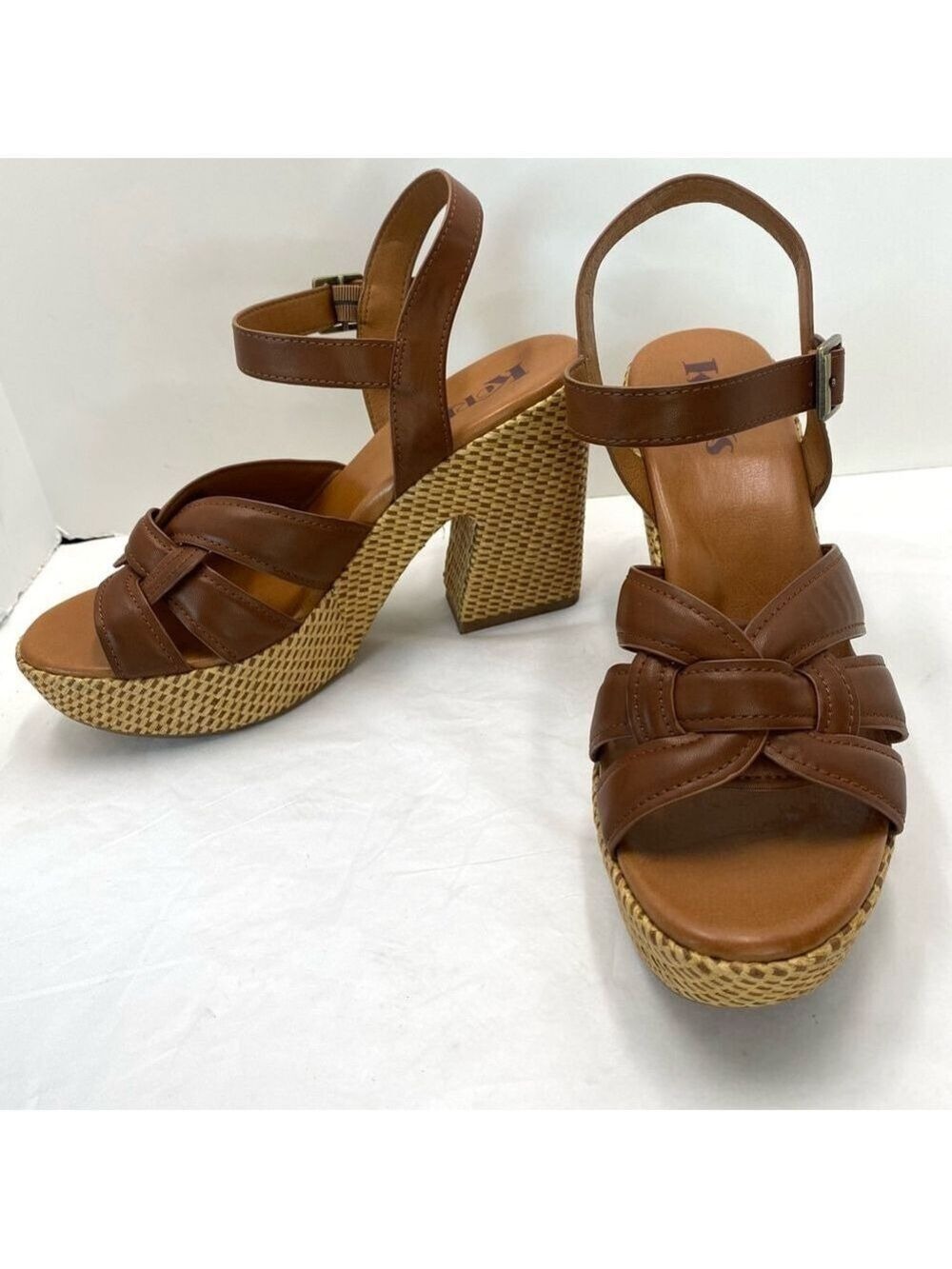 New Korks Platform Sandals Brown Dee Wedge Heel Women 11
Vegan Weaved Tropical